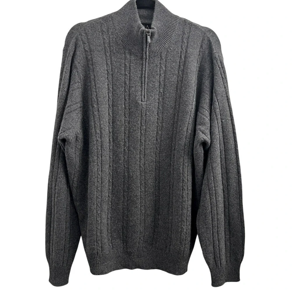 Jos. A. Bank‎ Signature Collection 100% Cashmere Charcoal Quarter Zip L